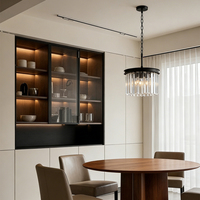 Lustre artistique design, grand luminaire suspendu en verre bleu avec style cristal, approvisionnement ODM pour lampe de plafond de pièce