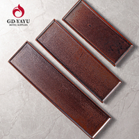 YAYU TOP Design Dessert Sushi Fer Fonte Rouge Glaçure Grand 10/12/16 Pouces En Céramique De Service Rectangle Assiette Plat pour Restaurant Hôtel