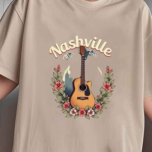 2025 New America European Nashville Elements Short Sleeve T-<b>Shirt</b> Woven Fabric Custom Digital Printing <b>Shirts</b> with Pattern - Product Image 5