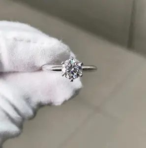 2.0CT Round Cut White rings wholesale moissanite Ring Engagement Gold Gram Price with certificate