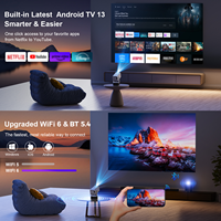 Nouveau projecteur KTV Android 30-200 pouces avec haut-parleur 8W, double WiFi et Bluetooth, mini projecteur vidéo portable pour divertissement à domicile