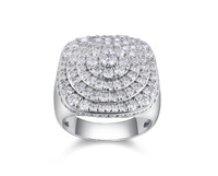 Bagues pour hommes entièrement serties de moissanite, bijoux hip-hop, bague géométrique en argent sterling 925, cadeau de luxe pour hommes
