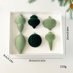 Commercio all'ingrosso della fabbrica di velluto fatto a mano albero di natale irregolare decorazione palla con paillettes ciondolo impermeabile per lo Shopping natalizio - Product Image 6