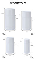 0.5oz 1oz 1.67oz 2.33oz vide fond rond torsion vers le haut blanc mat PP plastique solide parfum crème correcteur déodorant bâton Tube