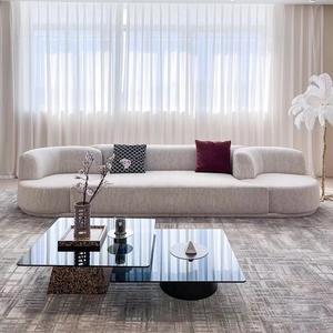 Sofá giratorio italiano minimalista piso plano grande sala de estar sofá de tela italiana COMPROMISO DE <span class=keywords><strong>AliExpress</strong></span> - Product Image 5