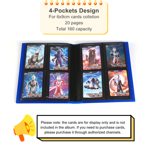 Album de cartes en plastique premium, 4 pochettes, 20 pages, capacité de 160 cartes 6x9cm, bricolage, imperméable, écologique, reliure ultrasonique, pour cartes à collectionner Pokémon - Product Image 2