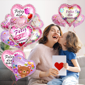 Ballon en aluminium Mylar en forme de cœur creux espagnol de 18 pouces pour la Saint-Valentin, décoration de fête, ballon à l'hélium, vente en gros - Product Image 3