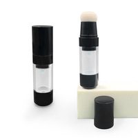 Bouteille de pompe de lotion sans air en plastique de luxe de 15ml vide cosmétique sans air avec manipulation de surface d'impression d'écran et pulvérisateur de pompe
