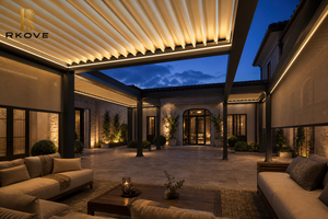 RKOVE RK-C3 Modern L-Shape Aluminum Pergola With Powder Coated Frame For Courtyard Outdoor Living - Product Image 4
