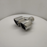 Silencieux d'échappement universel en acier inoxydable poli miroir à double embout pour voiture Modifier