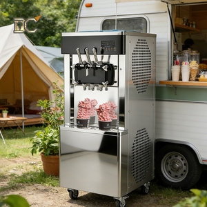 Machine à glaces molles 3 saveurs avec pompe à air, machine commerciale à glaces molles et margaritas, machine à yogourt glacé sur pied YKF - Product Image 1