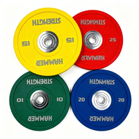 Plaques de protection en caoutchouc colorées en gros pour la musculation professionnelle en salle de sport, équipement durable pour l'entraînement de force en usine