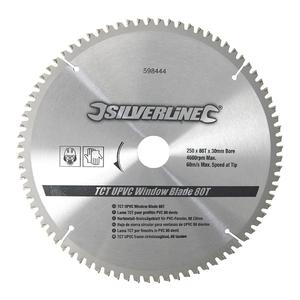 Silverline TCT ใบมีดหน้าต่าง upvc 80T 250x30-25, 20, 16มม - Product Image 1