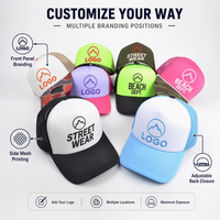 Gorra Trucker de Espuma Personalizada con Sublimación, Impresión 3D, Diseño de 5 Paneles, Parche Aplicado, Deportiva, Transpirable para Exteriores