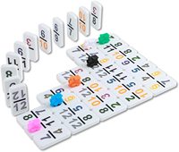 JUXING Jeu de dominos blancs numérotés Double 12, dominos à points colorés, 91 tuiles, jeu du train mexicain avec étui en aluminium