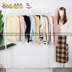 KingAAA - Cárdigan Largo Vintage al por Mayor para Mujer, <span class=keywords><strong>Ropa</strong></span> Usada, Suéter Abierto por Delante, Tejido Grueso <span class=keywords><strong>Retro</strong></span>, Prenda Exterior Informal de Invierno - Product Image 3