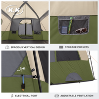 Tente de camping familiale spacieuse Kawagebo Kamp (KK) pour 11 personnes avec murs droits et espace moustiquaire – Fournisseur de tentes de camping extérieures