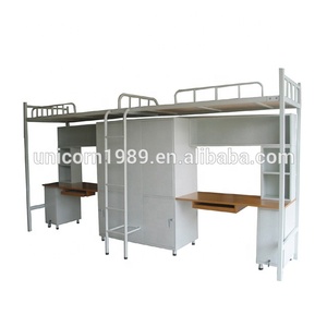 Mobili per la casa letti a castello con scrivanie e armadietti in un acciaio in metallo loft in un dormitorio della scuola - Product Image 6