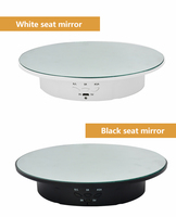 Platine Tournante Publicitaire 3 Vitesses 360 Degrés en ABS Blanc Effet Miroir, Alimentation USB Écologique, 20cm, Produit Portable pour Photographie