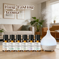 Coffret Cadeau d'Huiles Essentielles de Lavande et d'Arbre à Thé 100% Pures et Biologiques avec Acide Kojique et Citron Vert pour l'Aromathérapie et le Soulagement du Stress