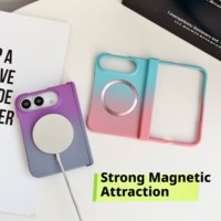 Étui magnétique personnalisable DIY pour iPhone Duo, protection de la charnière pliable, protection intégrale contre les chocs, protection de l'objectif de l'appareil photo, dégradé