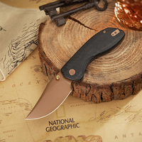 Couteau pliant de poche TRIVISA Hippo-BM EDC pour hommes, lame 14C28N, manche en Micarta avec clip, outil de survie, camping en plein air, chasse