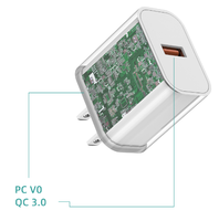 Chargeur rapide USB-C 18W QC 3.0 Power International, adaptateur secteur standard UE/US pour écouteurs