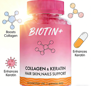 %100 Doğal Organik Vegan Kolajen Vitaminleri Biotinli Sakız Şeker Yetişkinler İçin Saç Cilt Tırnak Desteği - Product Image 3