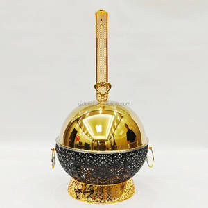 Pemanas Makanan Hotel & Restoran Mewah, Wadah Sajian Stainless Steel Individual, Tahan Lama, Model Gantung, Kombinasi Hitam Emas - Product Image 2