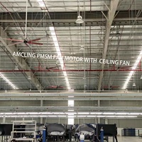 Planta de fabricación de Colombia 12ft 14ft 6 aspas 1.5KW Ventilador de techo HVLS para ventiladores de col rizada