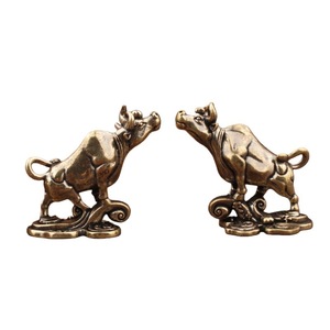 Figurine en laiton de l'oxe du zodiaque, décoration rétro pour la maison, ornement de table, forme animale, décoration spirituelle de taureau - Product Image 5