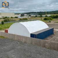 Abri temporaire en tissu PVC de grande taille 9x24m, kit de dôme pour conteneur d'expédition, avec des caractéristiques imperméables et résistantes aux UV