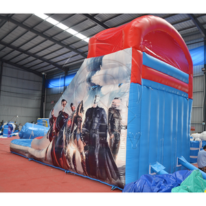 Precio al por mayor de toboganes de agua inflables comerciales de doble carril PVC al aire libre Castillo de salto hinchable Combo tobogán gorila inflable - Product Image 2