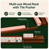 Support de Mahjong en Bois avec Barre de Poussée - Support de Jeu Polyvalent pour Cartes, Dominos et Mahjong, Accessoire de Table, Vente en Gros