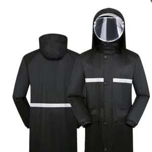 معطف مطر طويل كامل مقاوم للماء من قماش أكسفورد، معطف واقٍ من الرياح للاستخدام الخارجي مع غطاء للرأس وتصميم سميك، الأكثر مبيعًا - Product Image 1