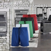 Shorts d'été pour hommes personnalisables avec logo, respirants, tactiles, à cordon de serrage, amples, hyper-élastiques, pour fitness et course, mi-longs, couleur unie, très demandés