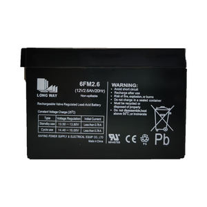 LONGWAY 12V2.6Ah <span class=keywords><strong>6FM2.6</strong></span> AGM Универсальная Серия длительного цикла не требующие обслуживания герметичные свинцово-кислотные батареи для гольфа электрические инвалидные коляски - Product Image 1