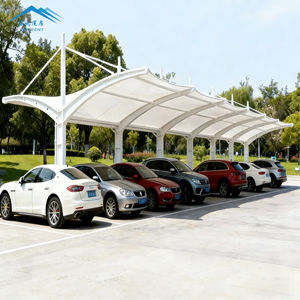 ที่บังแดดรถสองชั้นแบบเดี่ยวที่คลุมโครงสร้างเหล็กที่บังแดดสำหรับจอดรถ - Product Image 1