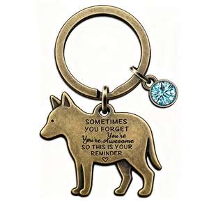 Portachiavi in metallo personalizzato portachiavi per animali domestici Tag nome per animali in ottone portachiavi Vintage può specificare il colore del modello e il Logo portachiavi fortunato - Product Image 1