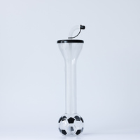 Gobelet de jardin en plastique à long col Darquiri avec couvercle et paille, personnalisé pour le football