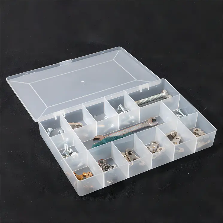 थोक घर भंडारण बॉक्स आयोजक उपकरण भागों 14 पेंच मामले प्लास्टिक डिब्बे के साथ हार्डवेयर बॉक्स डिवाइडर