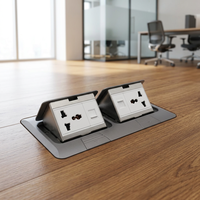 Prise de courant 146-D en alliage d'aluminium durable 13A, double prise universelle à ouverture lente, port LAN pour ordinateur, ports USB britanniques IP45