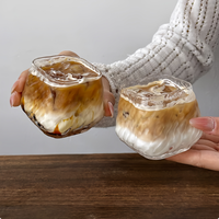 Tasse à café en verre borosilicate de haute qualité, motif arbre, design de niche, esthétique raffinée, sans BPA, compatible micro-ondes, pour la maison, pour lattes et Americano