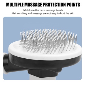 Fábrica venta al por mayor logotipo personalizado pingüino manejar la limpieza gato Pin cepillo de limpieza cepillo para mascotas perro aseo cepillo - Product Image 3