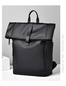 Minimalist Softback Backpack 20-37L Waterproof PU Unisex Daily Use Zipper Closure <b>Computer</b> Interlayer - Product Image 5