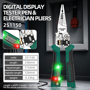 10-in-1電気コンビネーションプライヤー高炭素鋼ソフトグリップハンドルOEM工業用グレードDIYワイヤーストリッピングケーブル引っ張り - Product Image 4
