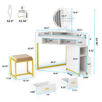 Drops hip Modern European Style Klappstuhl Make-up Schreibtisch Kommode Spiegel Wand Luxus Make-up Schmink tisch für Zimmer
