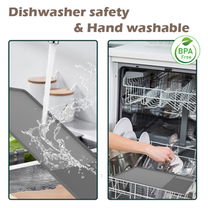 Silicone Coffee Mat Countertop Mat Absorbent Hides Stains Dish Drying Mat Fits Under Coffee Maker or Espresso <strong>Machine</strong> - Product Image 3