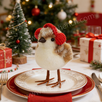 Ornement de Noël en perles de polyester écologiques fait main, petit oiseau, marque Nanshen, certifié BSCI, taille personnalisable, décoration