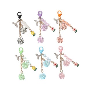 Mengda Ins Japanese Rose Flower Resin Camellia Alloy <strong>Door</strong> <strong>Knob</strong> <strong>Car</strong> Keychain USB Flash Drive Pendant - Product Image 6